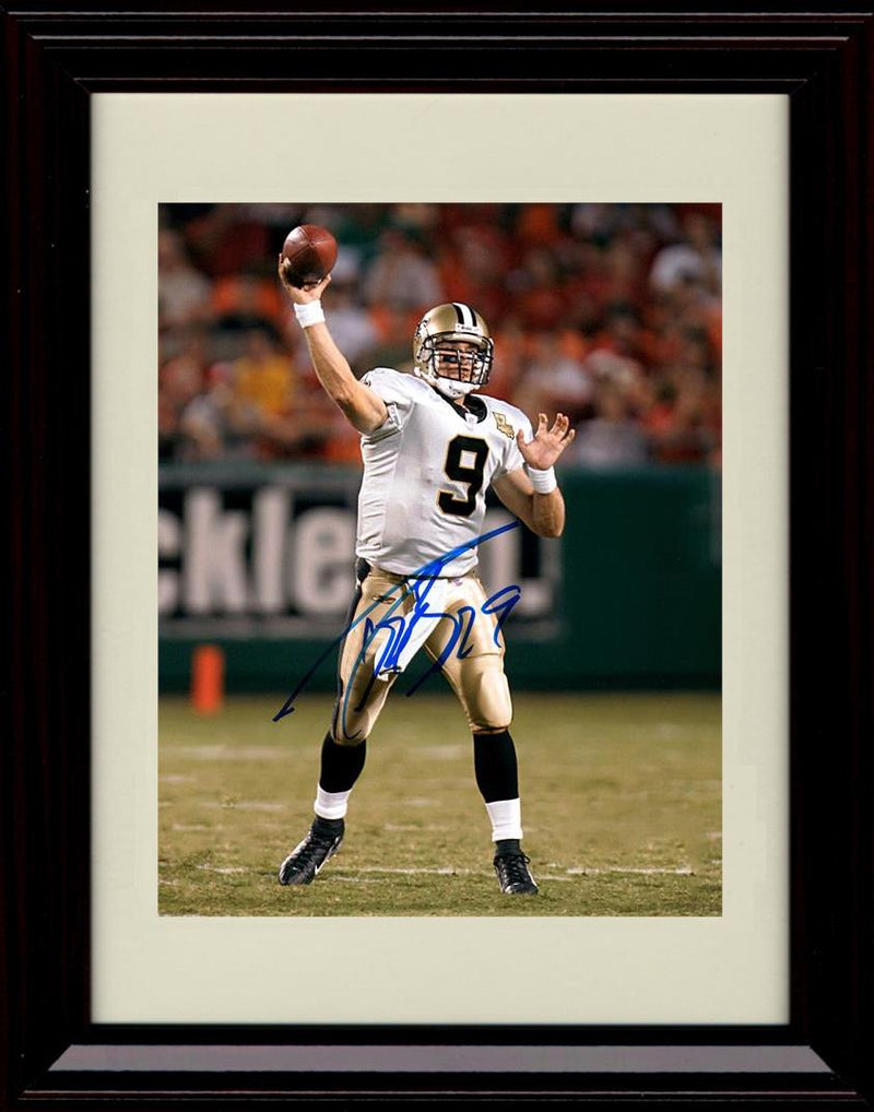 Unframed Drew Brees - New Orleans Saints Autograph Promo Print - Pass White  Jersey