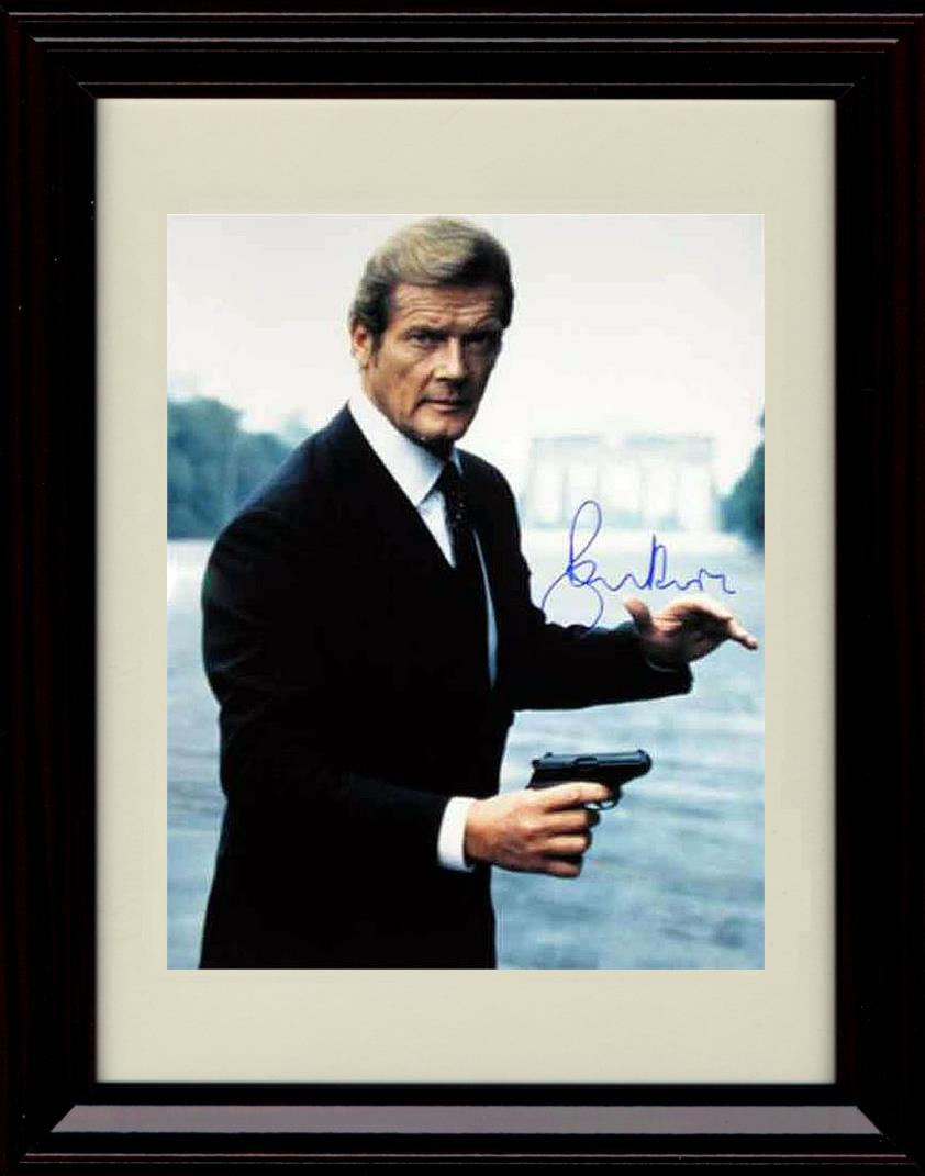 Unframed 007 Roger Moore Autograph Promo Print - Black Jacket Unframed Print - Movies FSP - Unframed   