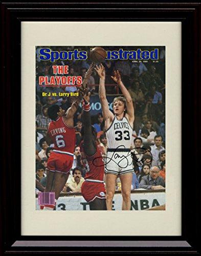 Unframed Larry Bird vs. Dr. J SI Autograph Promo Print - Celtics vs Sixers Unframed Print - Pro Basketball FSP - Unframed   