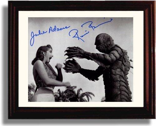 8x10 Framed Julie Adams and Ricou Browning Autograph Promo Print - Creature from the Black Lagoon Framed Print - Movies FSP - Framed   