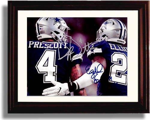 Unframed Dak Prescott & Ezekiel Elliott - Dallas Cowboys "Teammates" Autograph Promo Print Unframed Print - Pro Football FSP - Unframed   