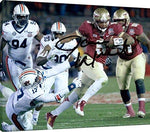 Floating Canvas Wall Art: Jamies Winston, Florida State Seminoles TD Run Autograph Print Floating Canvas - College Football FSP - Floating Canvas   