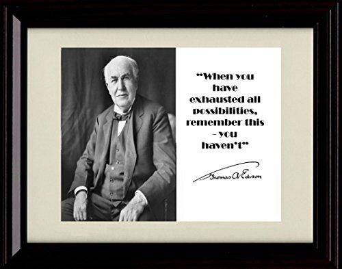 Unframed Thomas Edison Autograph Promo Print - Inspirational Quote Unframed Print - History FSP - Unframed   