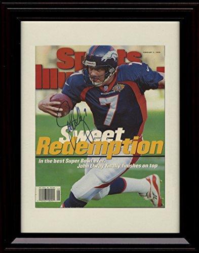 8x10 Framed John Elway - Denver Broncos SI Autograph Promo Print - 98 Champs! Framed Print - Pro Football FSP - Framed   