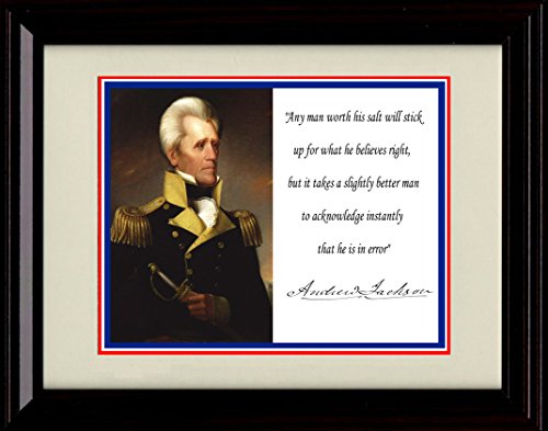 Unframed Andrew Jackson Autograph Promo Print - Inspirational Quote Unframed Print - History FSP - Unframed   