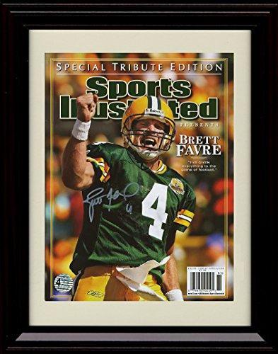 8x10 Framed Brett Favre - Green Bay Packers - SI Autograph Promo Print - Career Tribute Framed Print - Pro Football FSP - Framed   