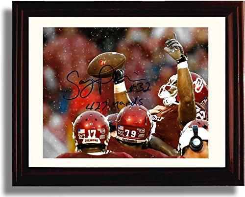 Framed 8x10 Oklahoma Sooners Samaje Perine "427 Yards" Autograph Promo Print Framed Print - College Football FSP - Framed   