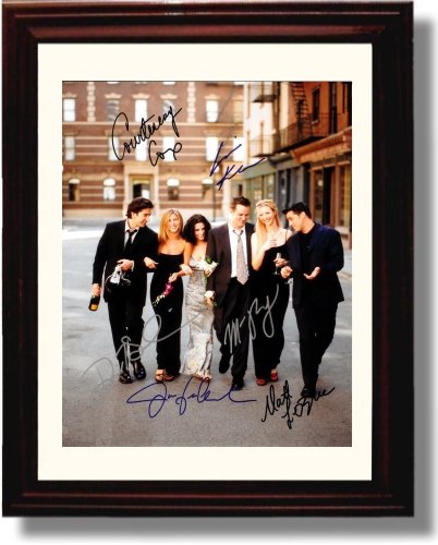 8x10 Framed Friends Street Autograph Promo Print - Friends Cast Framed Print - Television FSP - Framed   