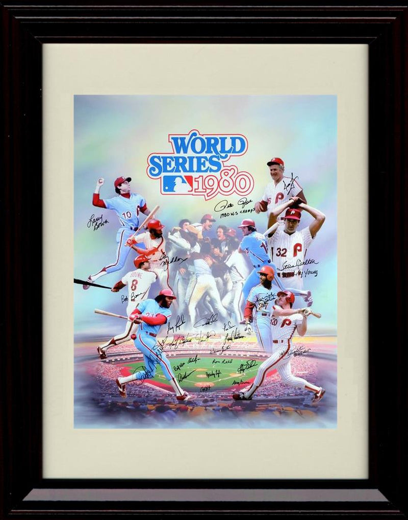 Unframed 1980 World Series - Portrait - Philadelphia Phillies Autograph Replica Print Unframed Print - Baseball FSP - Unframed   