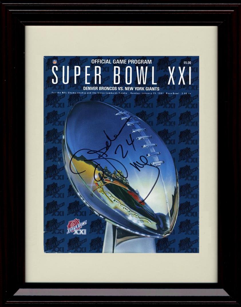 8x10 Framed Ottis Anderson - New York Giants Autograph Promo Print - Super Bowl Program Framed Print - Pro Football FSP - Framed   