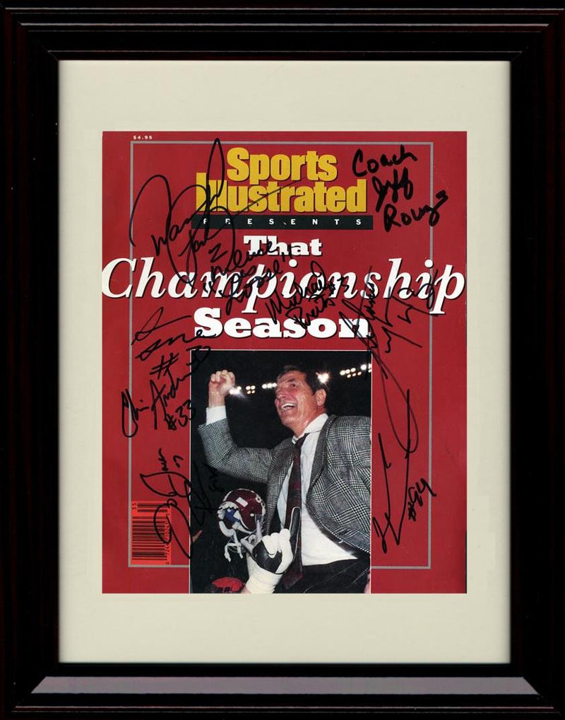 Framed 8x10 Gene Stallings Autograph Promo Print - Alabama Crimson Tide - 1992 Champs Framed Print - College Football FSP - Framed   