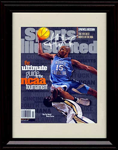 Unframed Vince Carter SI Autograph Promo Print - NCAA Preview - North Carolina Tarheels Unframed Print - College Basketball FSP - Unframed   