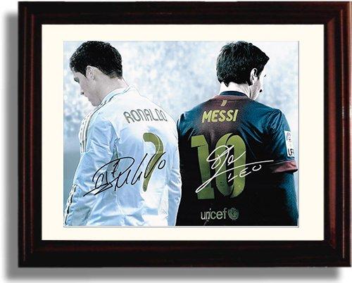Unframed Lionel Messi & Ronaldo Autograph Promo Print Unframed Print - Soccer FSP - Unframed   