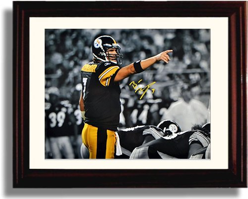 8x10 Framed Ben Roethlisberger Autograph Promo Print Framed Print - Pro Football FSP - Framed   