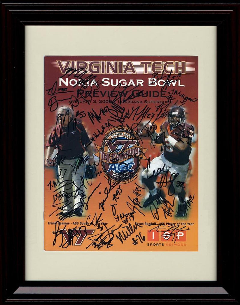 Unframed 2005 Sugar Bowl Autograph Promo Print - Virginia Tech Hokies- Sports Illustrated Unframed Print - College Football FSP - Unframed   
