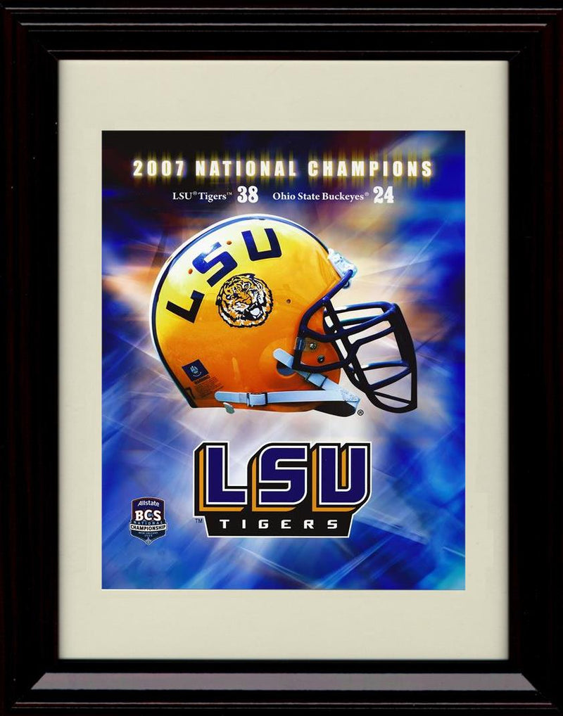 Framed 8x10 2007 National Champions Autograph Promo Print - LSU Tigers Framed Print - College Football FSP - Framed   