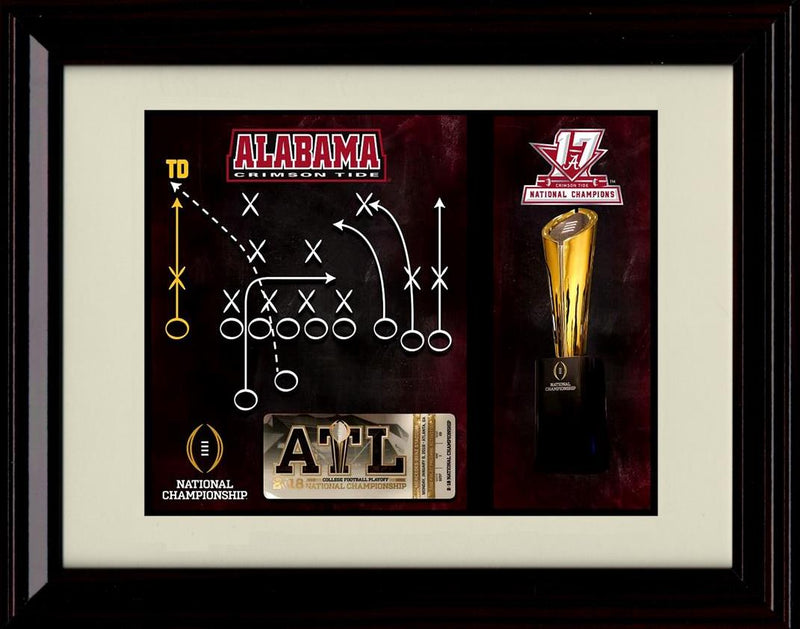 Unframed 2017 National Champions Autograph Promo Print - Alabama Crimson Tide- The Play Unframed Print - College Football FSP - Unframed   