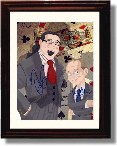 8x10 Framed Penn and Teller Autograph Promo Print - Illustrated Framed Print - Television FSP - Framed   