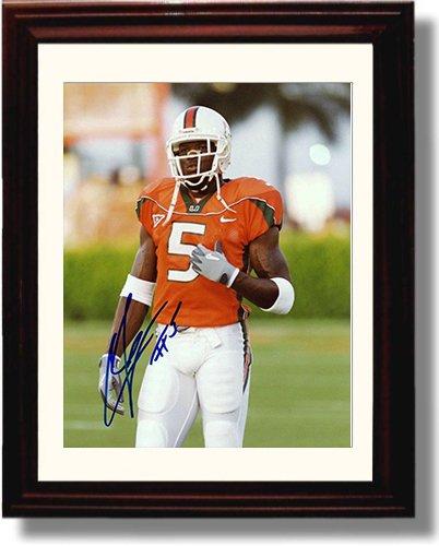 Framed 8x10 Andre Johnson Autograph Promo Print - Miami Hurricanes Framed Print - College Football FSP - Framed   