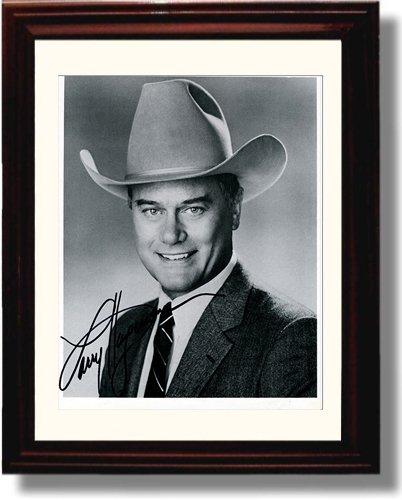 8x10 Framed Larry Hagman Autograph Promo Print - Dallas Framed Print - Television FSP - Framed   