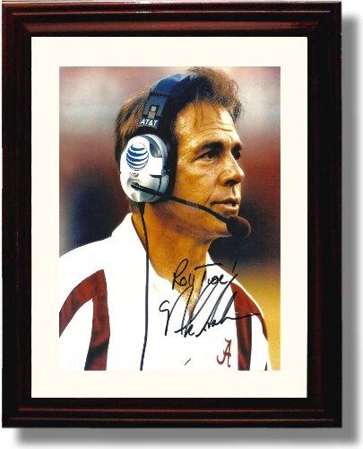 Unframed Alabama Crimson Tide Football Nick Saban Headset Autograph Photo Print Unframed Print - College Football FSP - Unframed   