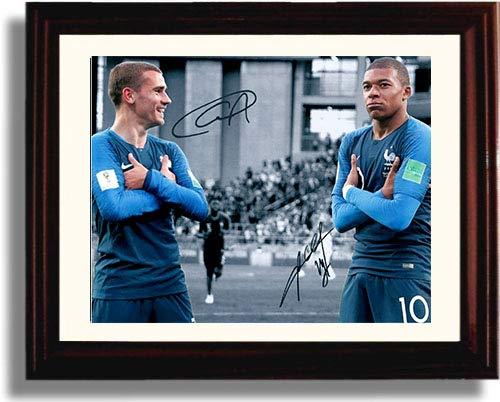 Unframed Antoine Griezmann and Kylian Mbappe Autograph Promo Print - France World Cup 2018 Unframed Print - Soccer FSP - Unframed   