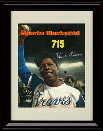 Framed 8x10 Hank Aaron SI Autograph Replica Print - HR King Framed Print - Baseball FSP - Framed   