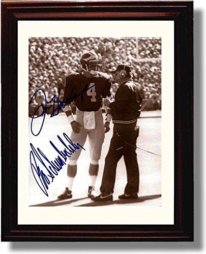 Framed 8x10 Jim Harbaugh & Bo Schembechler Michigan Wolverines Autograph Promo Print Framed Print - College Football FSP - Framed   