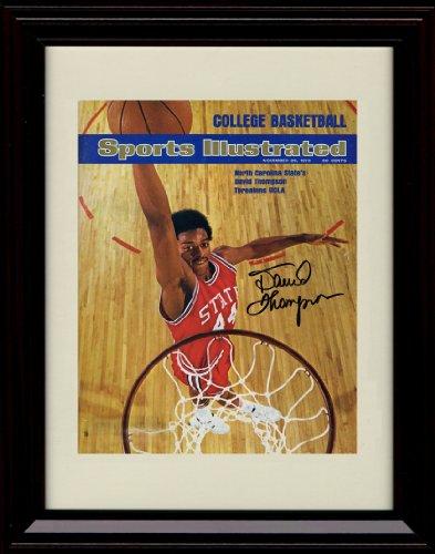 Framed 8x10 David Thompson SI Autograph Promo Print - North Carolina State Wolfpack Framed Print - College Basketball FSP - Framed   