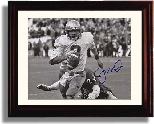 Framed 8x10 Joe Montana Framed 8x10 Autograph Promo Print - Notre Dame - TD Run Framed Print - College Football FSP - Framed   