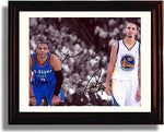 Unframed Stephen Curry, Russell Westbrook "MVPs" Autograph Promo Print - Warriors & Thunder Unframed Print - Pro Basketball FSP - Unframed   