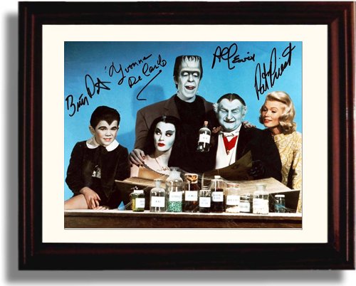 8x10 Framed Munsters Autograph Promo Print - Cast Signed Framed Print - Television FSP - Framed   