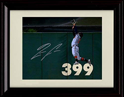 Unframed Ronald Acuna Jr Autograph Replica Print - Leaping Catch Unframed Print - Baseball FSP - Unframed   