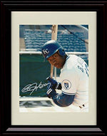 Framed 8x10 Bo Jackson Autograph Replica Print - Menacing at Bat Pose Framed Print - Baseball FSP - Framed   