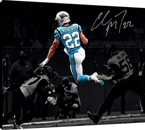 Christian McCaffrey Metal Wall Art - Leaping Run Metal - Pro Football FSP - Metal   