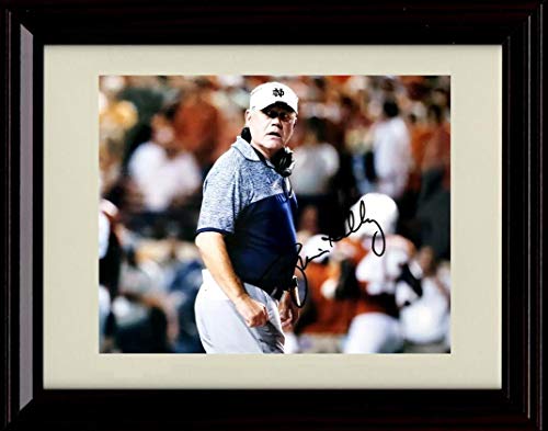 Framed 8x10 Brian Kelly - Signed - Notre Dame Fighting Irish - Autograph Replica Print Framed Print - College Football FSP - Framed   