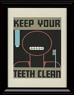 Keep Your Teeth Clean Hygeinist Best Friend - 1937 Vintage Advertising Print - Wall Frame Unframed Print - Advertising FSP - Unframed   