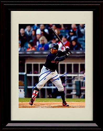 Framed 8x10 Jose RamÂ¡rez Autograph Replica Print - Batting Lefty Framed Print - Baseball FSP - Framed   