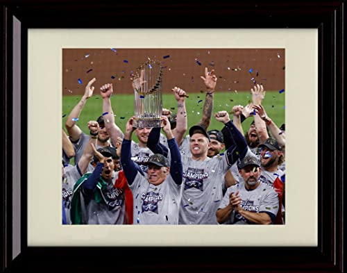 Framed 8x10 Brian Snitker and Team Celebrate with the Trophy - World Series Champs - 8x10 Wall Frame Framed Print - Baseball FSP - Framed   