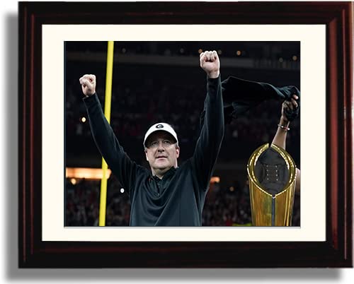 Kirby Smart - Championship Trophy - Georgia Football - Unframed 8x10 Print Unframed Print - College Football FSP - Unframed   