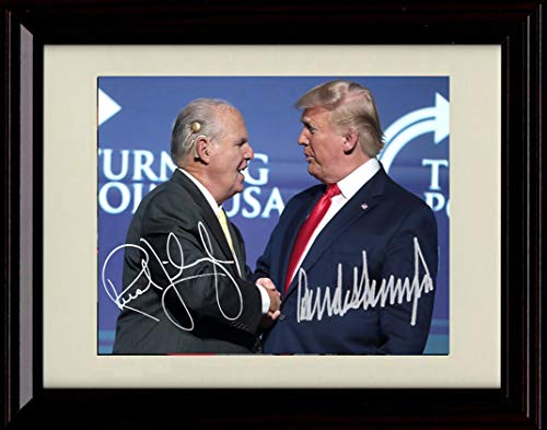 Unframed Rush Limbaugh and Donald Trump Autograph Replica Print - Beacons of Democracy Unframed Print - History FSP - Unframed   
