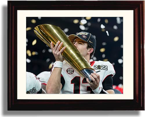 Stetson Bennett Championship Trophy Print - Georgia Football - Unframed 8x10 Print Unframed Print - College Football FSP - Unframed   