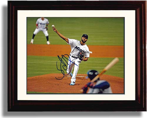 Unframed Sandy Alcantara"Making the Pitch" Autograph Replica Print Unframed Print - Baseball FSP - Unframed   