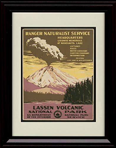 Lassen Volcanic Park Ranger Naturalist Service Vintage Travel Print - Wall Frame Unframed Print - Advertising FSP - Unframed   