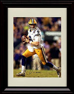 Framed 8x10 Joe Burrow - Running Pass - LSU Tigers - Autograph Replica Print Framed Print - College Football FSP - Framed   