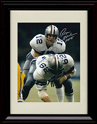 8x10 Framed Roger Staubach - HoF QB - Autograph Replica Print Framed Print - Pro Football FSP - Framed   