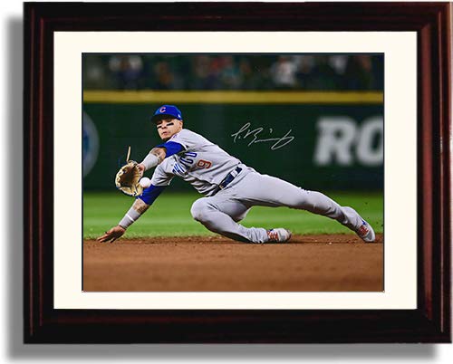 Framed 8x10 Javier Baez"Diving Stop" Autograph Replica Print Framed Print - Baseball FSP - Framed   