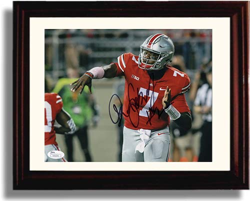 Framed 8x10 Ohio State Dwayne Haskins On The Run Autograph Replica Print Framed Print - College Football FSP - Framed   