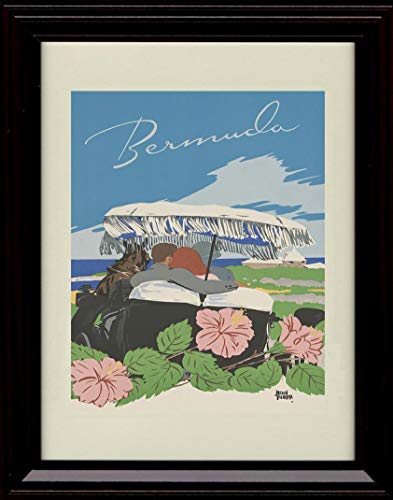 Bermuda Horse Drawn Carriage Vintage Travel Print - Wall Frame Unframed Print - Advertising FSP - Unframed   