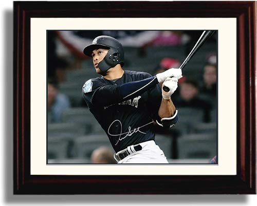 Framed 8x10 Giancarlo Stanton"HR Swing" Autograph Replica Print Framed Print - Baseball FSP - Framed   